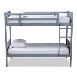 Elsie Gray Twin Bunk Bed by Baxton Studio
