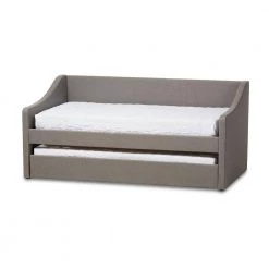 Barnstorm Contemporary Gray Fabric Upholstered Twin Size Daybed by Baxton Studio