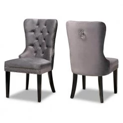 Remy Grey Wood Dining Chairs (Set of 2) by Baxton Studio