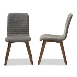 Sugar Gray Fabric Upholstered Dining Chairs (Set of 2) by Baxton Studio