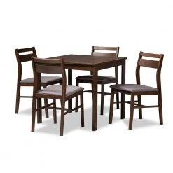 Lovy 5-Piece Gray Dining Set by Baxton Studio
