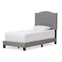 Benjamin Gray Twin Upholstered Bed by Baxton Studio