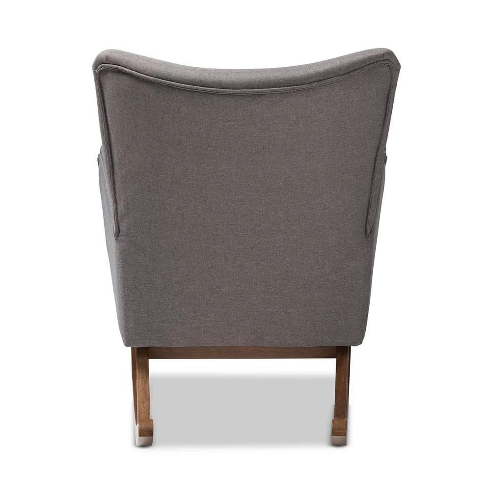 Waldmann Gray Fabric Rocking Chair by Baxton Studio - Image 4
