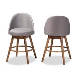 Carra 38 in. Gray Counter Stool (Set of 2) by Baxton Studio