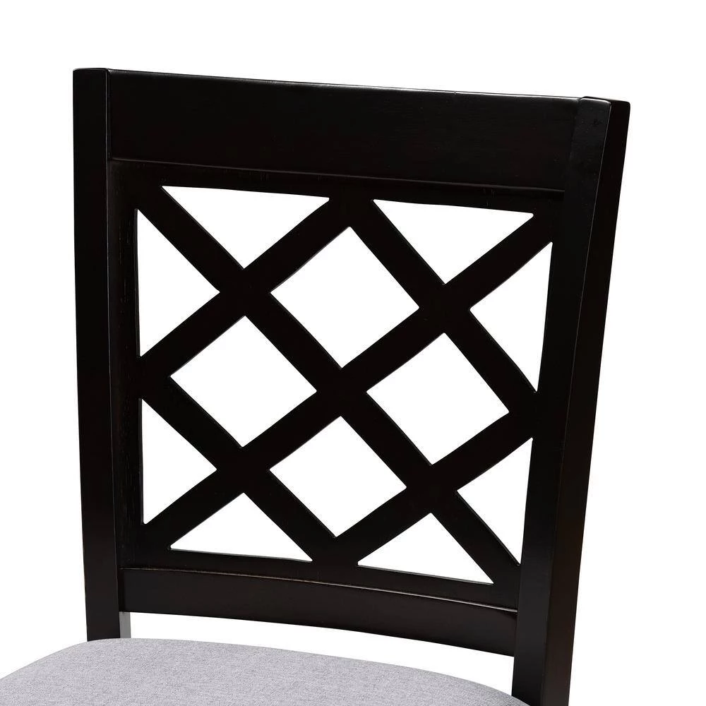 Alora 43 in. Gray and Espresso Counter Stool (Set of 2) by Baxton Studio - Image 5