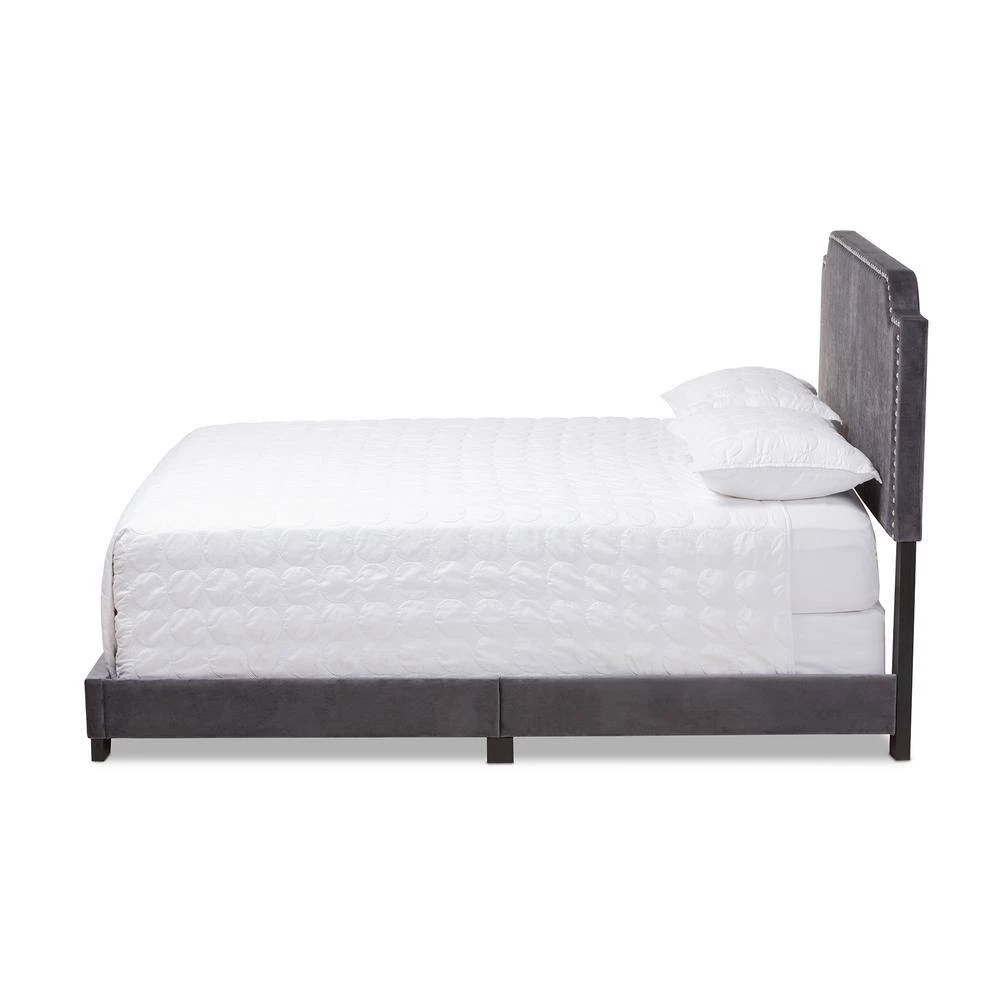 Darcy Dark Gray Queen Bed by Baxton Studio - Image 2