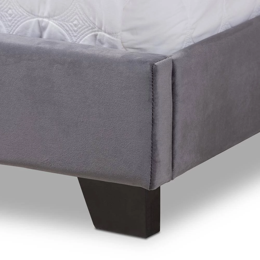 Darcy Dark Gray Queen Bed by Baxton Studio - Image 6