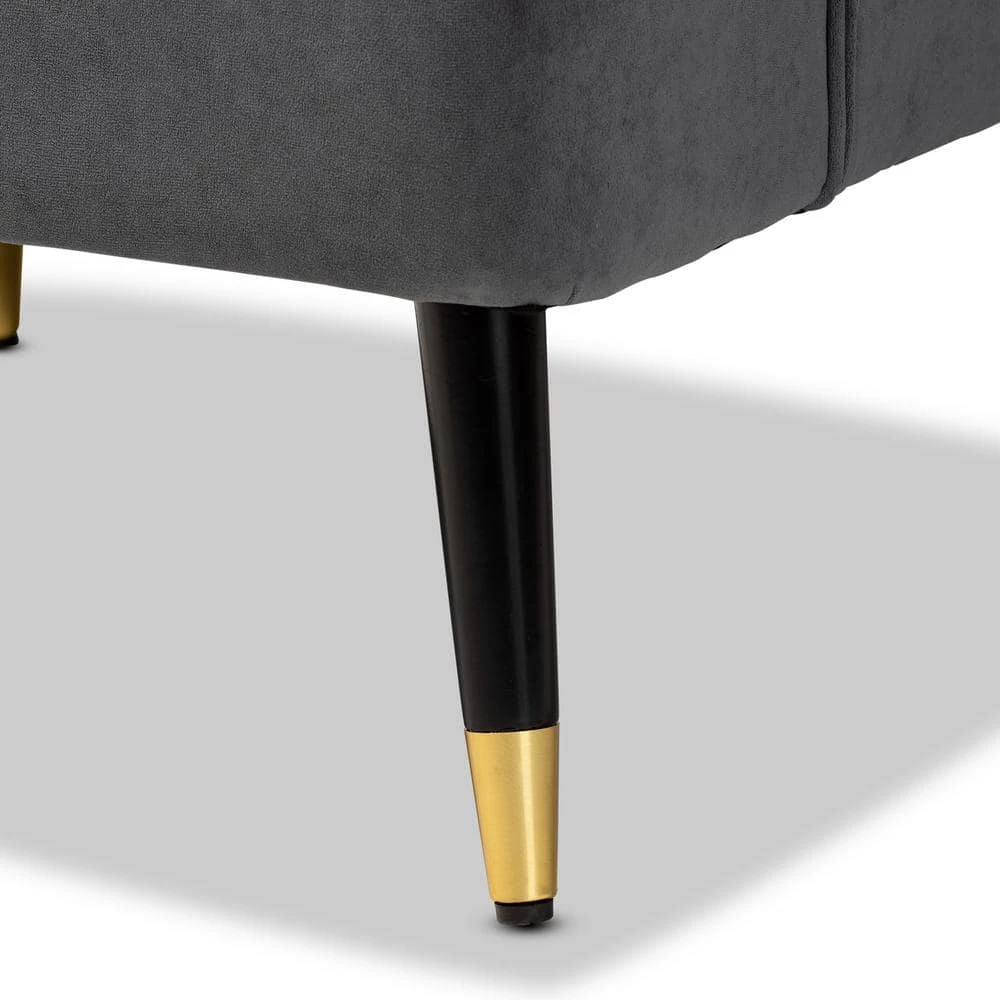 Ellard Grey and Dark Brown Accent Chair by Baxton Studio - Image 6