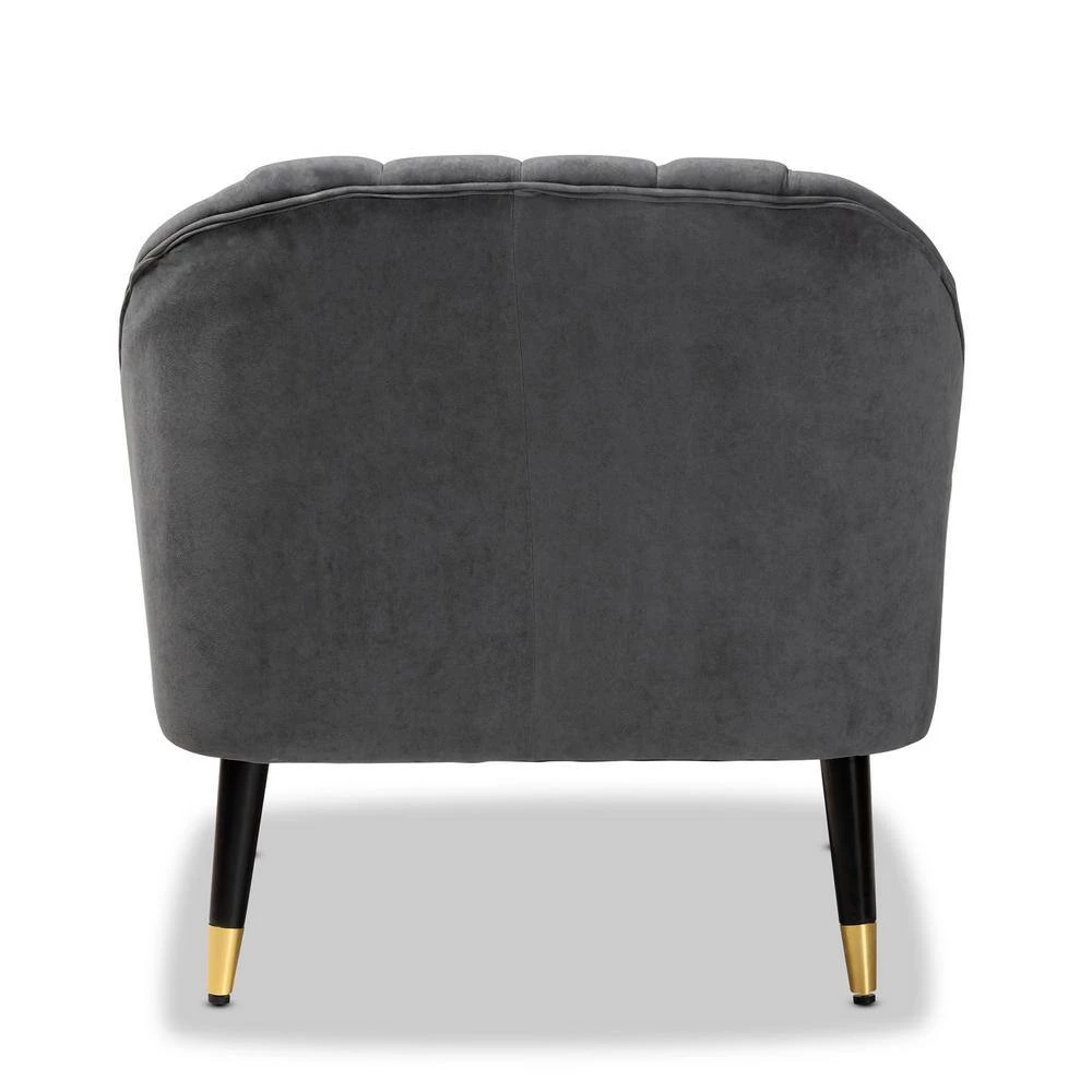 Ellard Grey and Dark Brown Accent Chair by Baxton Studio - Image 4