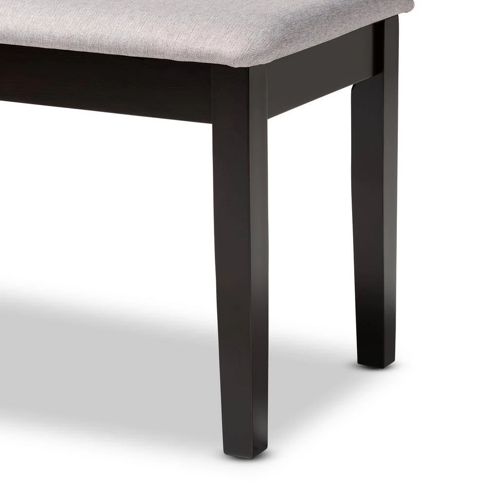 Teresa Grey and Dark Brown Fabric Dining Bench by Baxton Studio - Image 5