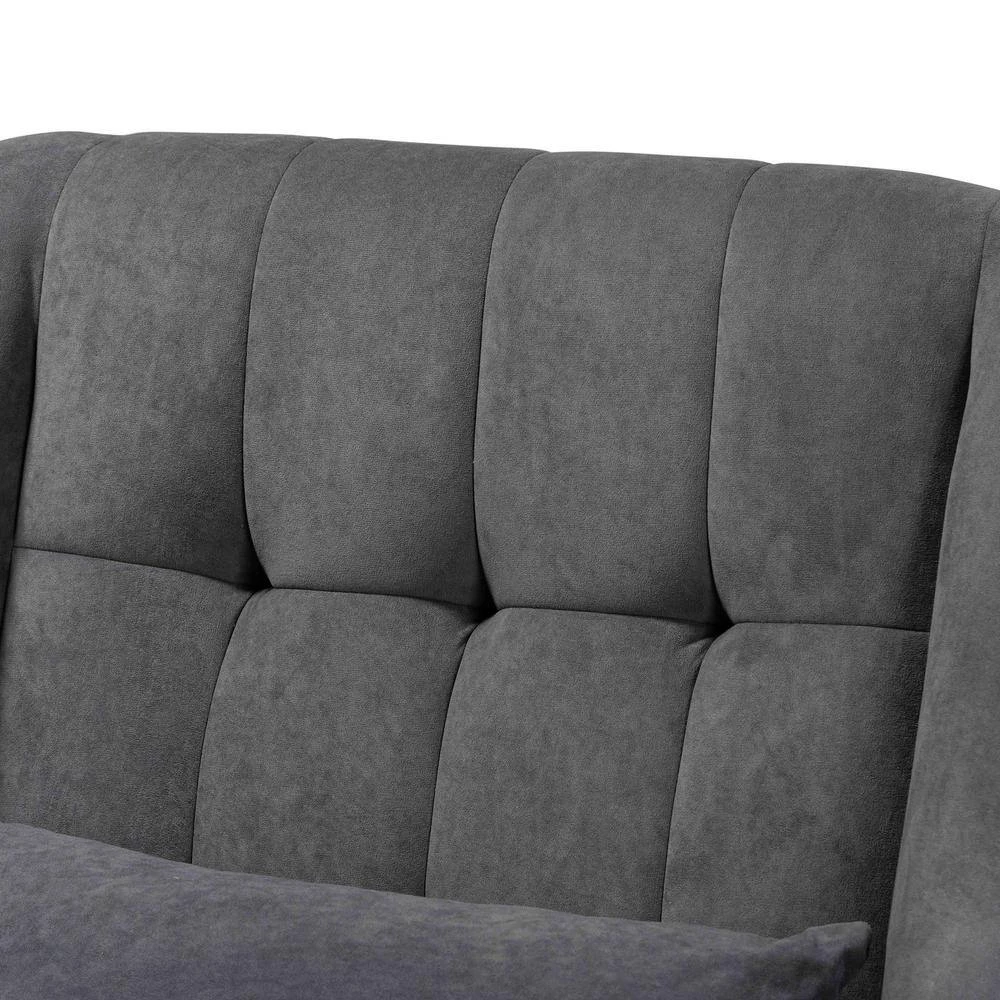 Elisa Grey and Dark Brown Rocking Chair by Baxton Studio - Image 5