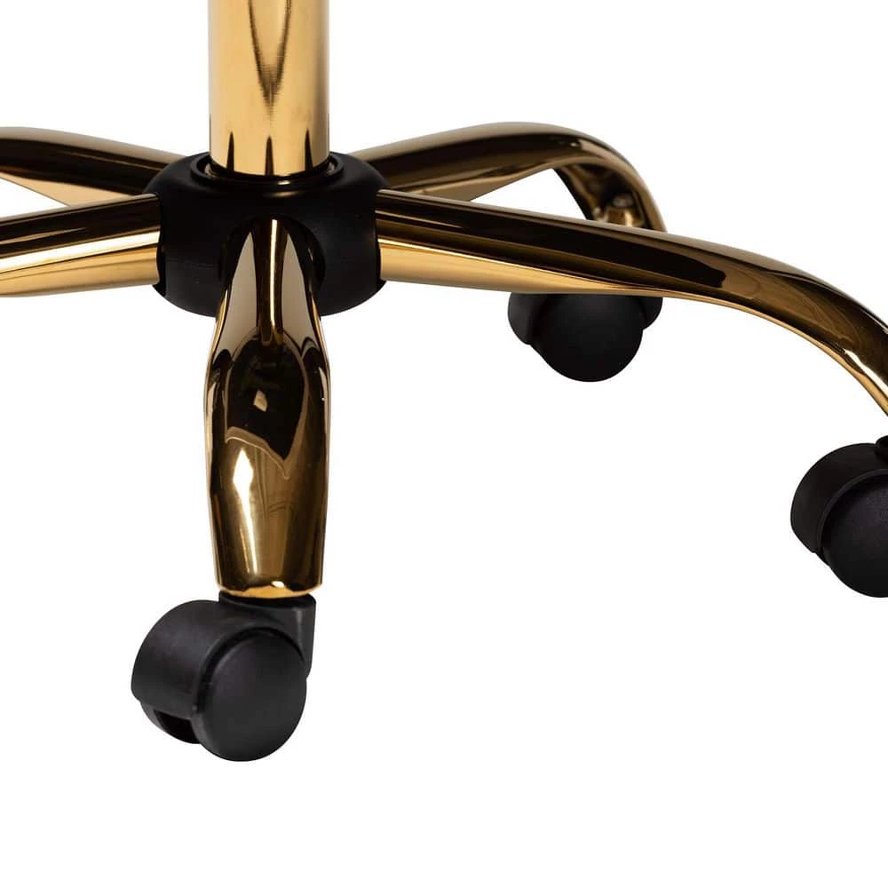 Ravenna Grey and Gold Velvet Fabric Task Chair by Baxton Studio - Image 6