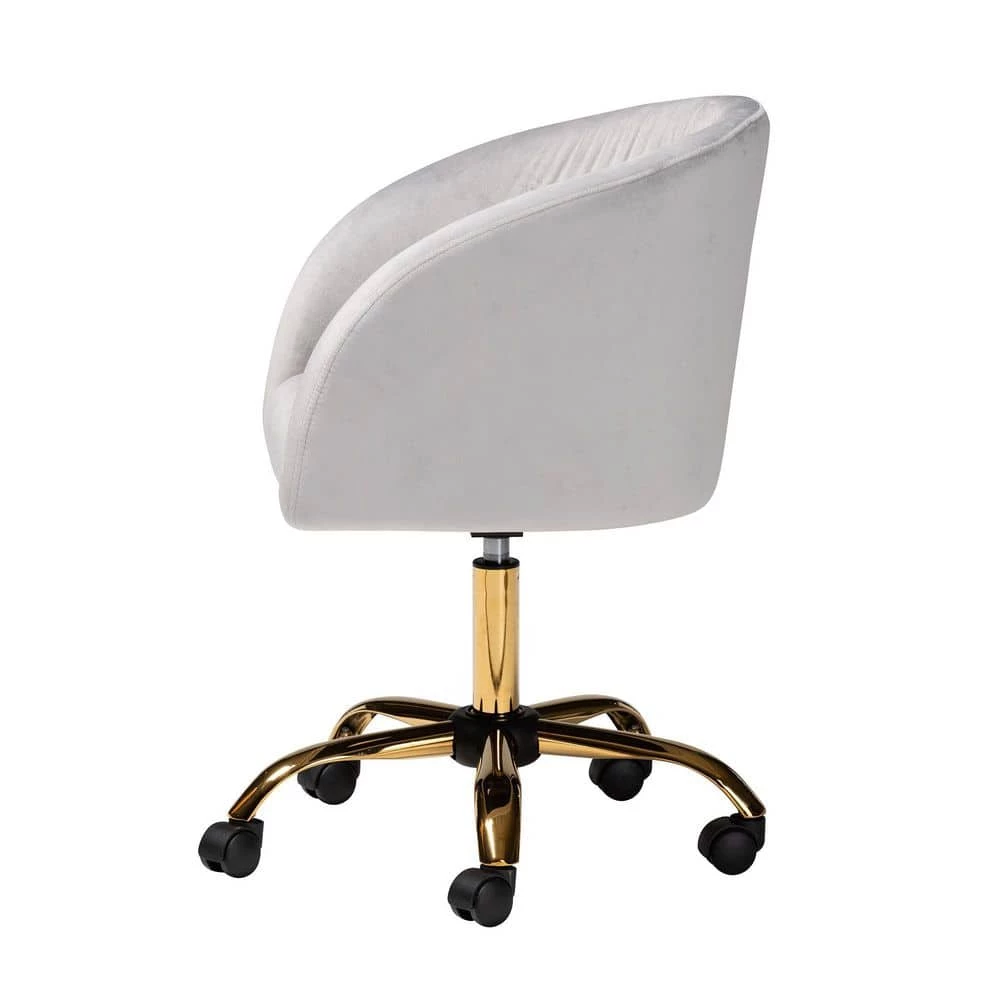 Ravenna Grey and Gold Velvet Fabric Task Chair by Baxton Studio - Image 2