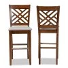 28.3 in. Jason Grey and Walnut Bar Stool (Set of 2) by Baxton Studio