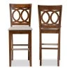 28.3 in. Carson Grey and Walnut Bar Stool (Set of 2) by Baxton Studio