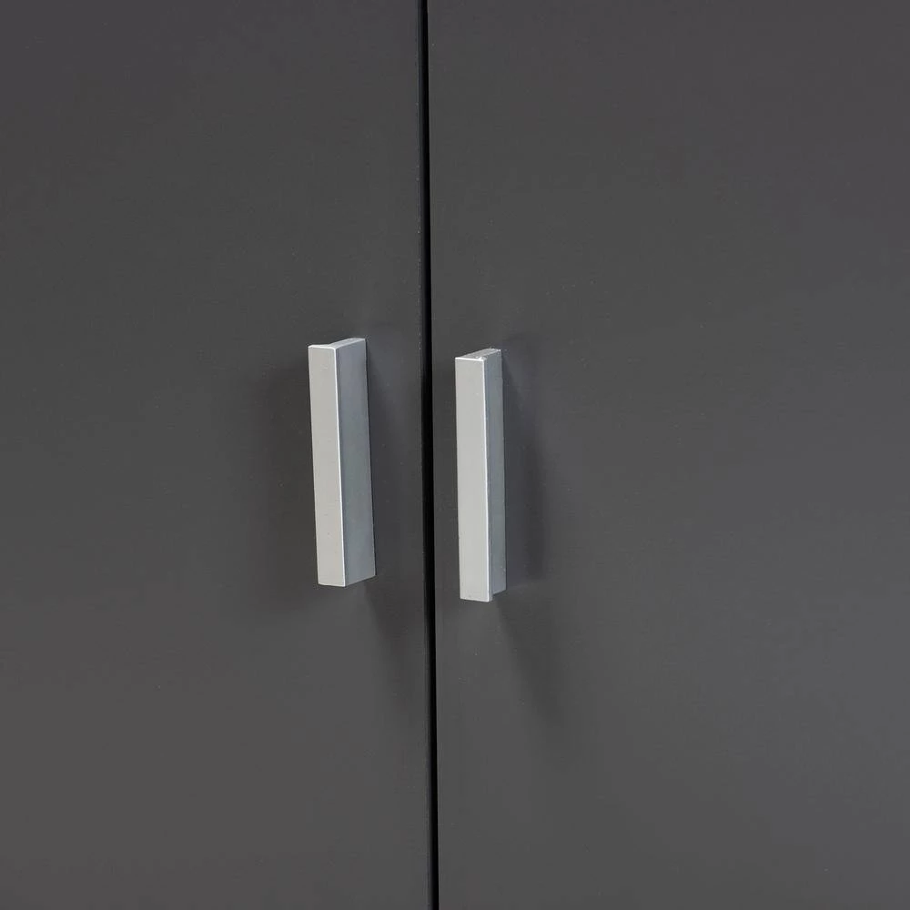 Jaeger 56.7 in. Grey and Walnut Brown Computer Desk by Baxton Studio - Image 5