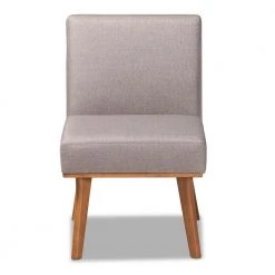 Odessa Grey and walnut brown Dining Chair by Baxton Studio