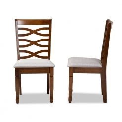 Lanier Grey and Walnut Brown Dining Chair by Baxton Studio