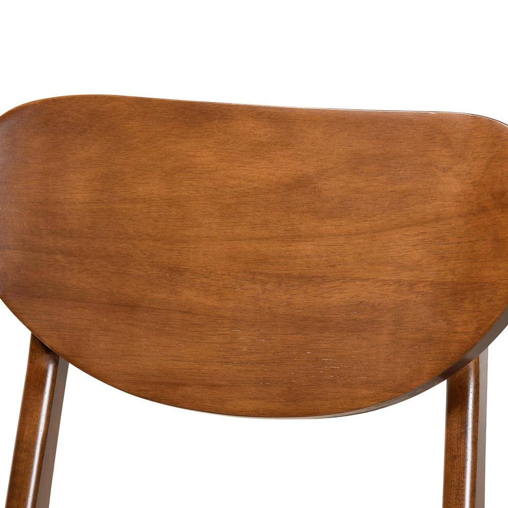Katya Grey and Walnut Brown Dining Chair (Set of 2) by Baxton Studio - Image 4