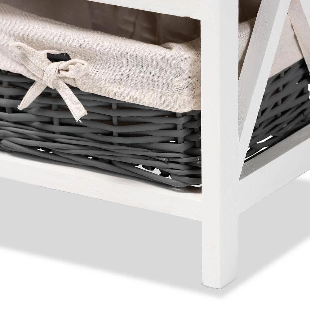 Garridan Grey and White Storage Cabinet with 1-Drawer by Baxton Studio - Image 6