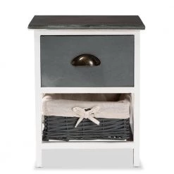 Garridan Grey and White Storage Cabinet with 1-Drawer by Baxton Studio