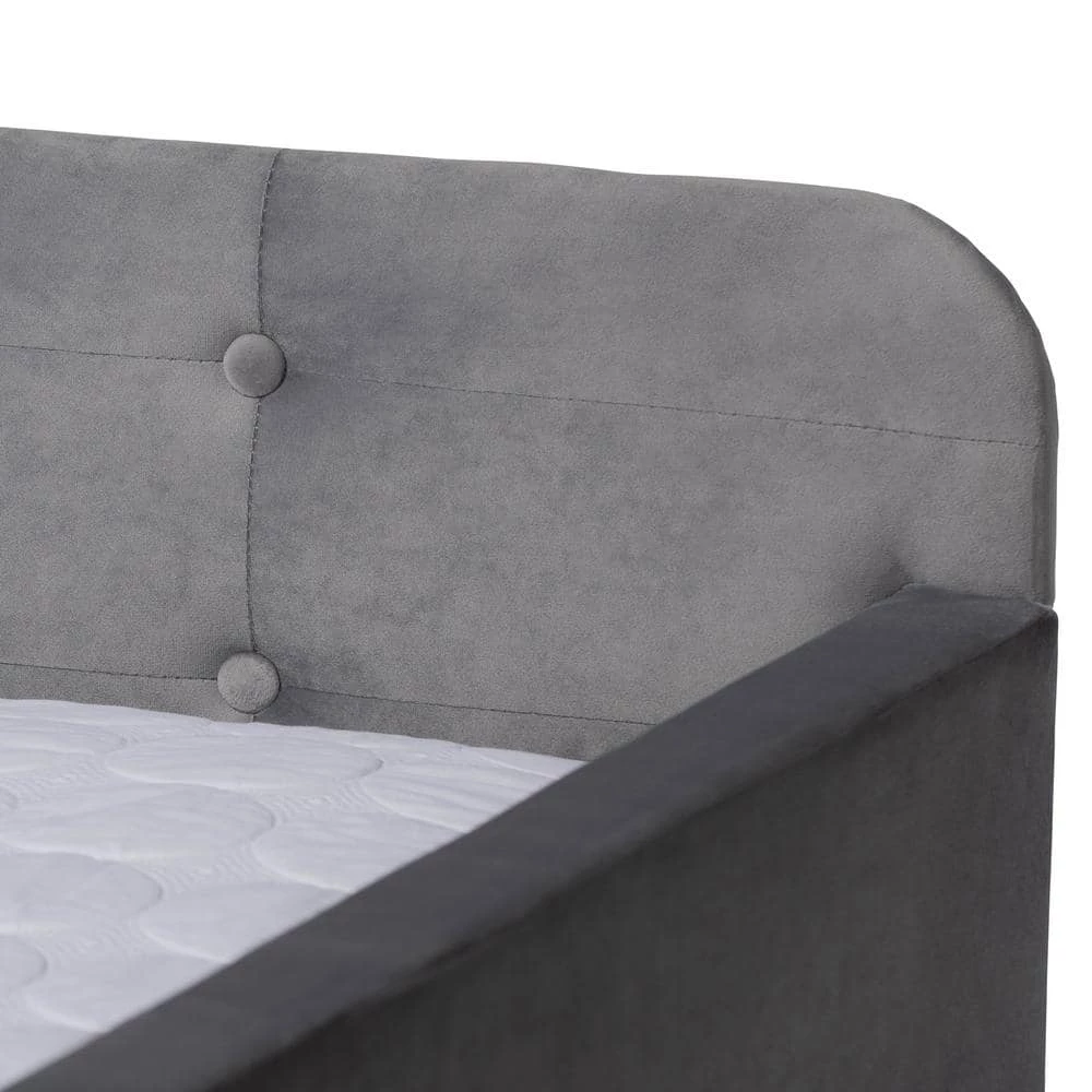 Jona Grey Queen Daybed with Trundle by Baxton Studio - Image 6