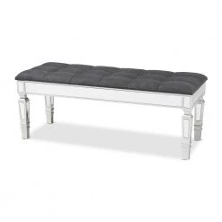 Hedia Grey Bench (18.5 in. H x 47.2 in. W x 17.7 in. D) by Baxton Studio