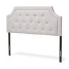 Mars Greyish Beige Fabric Upholstered King Size Headboard by Baxton Studio