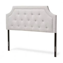 Mars Greyish Beige Fabric Upholstered King Size Headboard by Baxton Studio