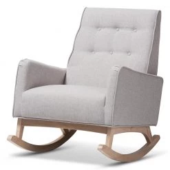Marlena Light Gray Fabric Rocking Chair by Baxton Studio