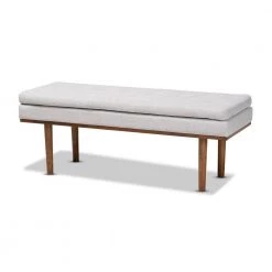 Arne Greyish Beige Bench by Baxton Studio