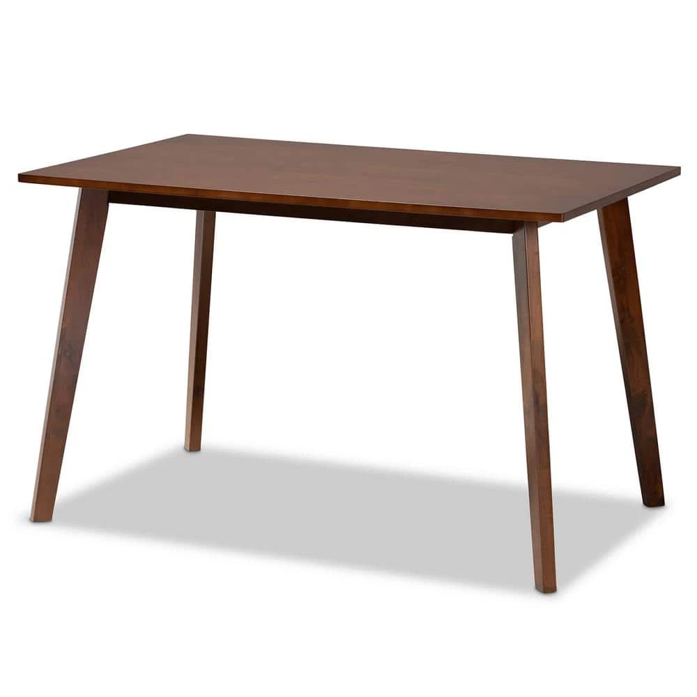 Nori 5-Piece Light Beige and Walnut Dining Set by Baxton Studio - Image 2