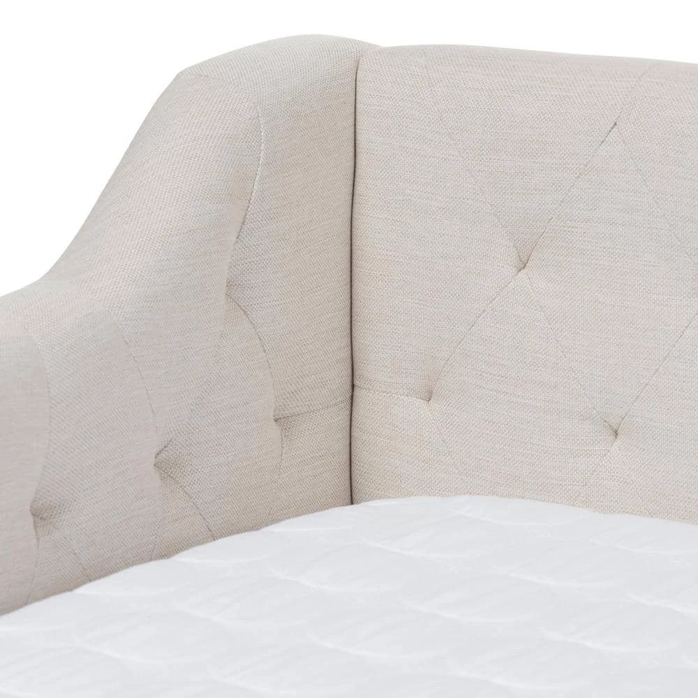 Perry Light Beige Daybed with Trundle by Baxton Studio - Image 6