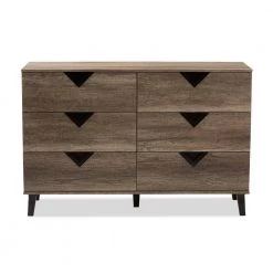 Wales 6-Drawer Light Brown Chest by Baxton Studio