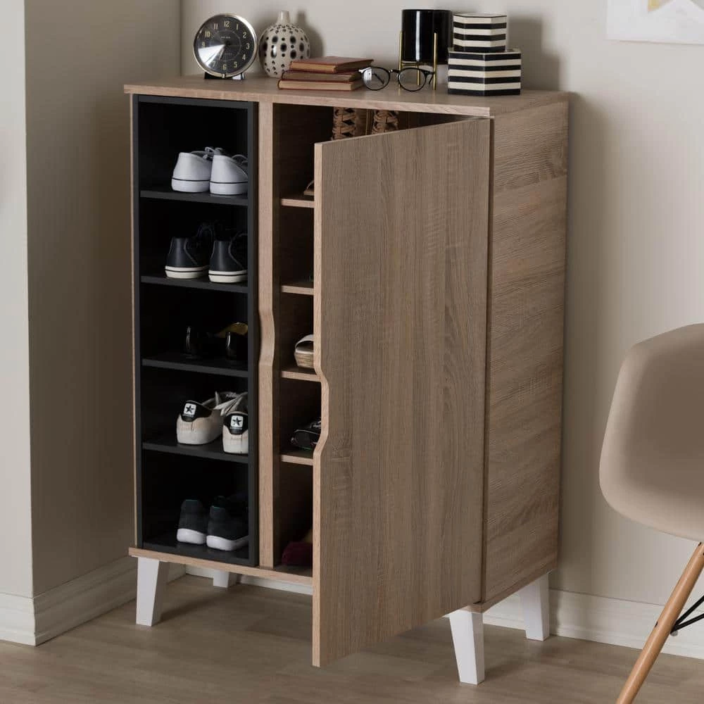 Adelina Light Brown Wood Storage Cabinet by Baxton Studio