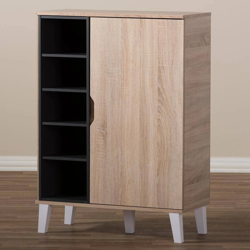 Adelina Light Brown Wood Storage Cabinet by Baxton Studio - Image 9
