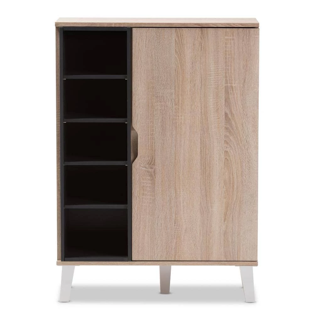 Adelina Light Brown Wood Storage Cabinet by Baxton Studio - Image 4