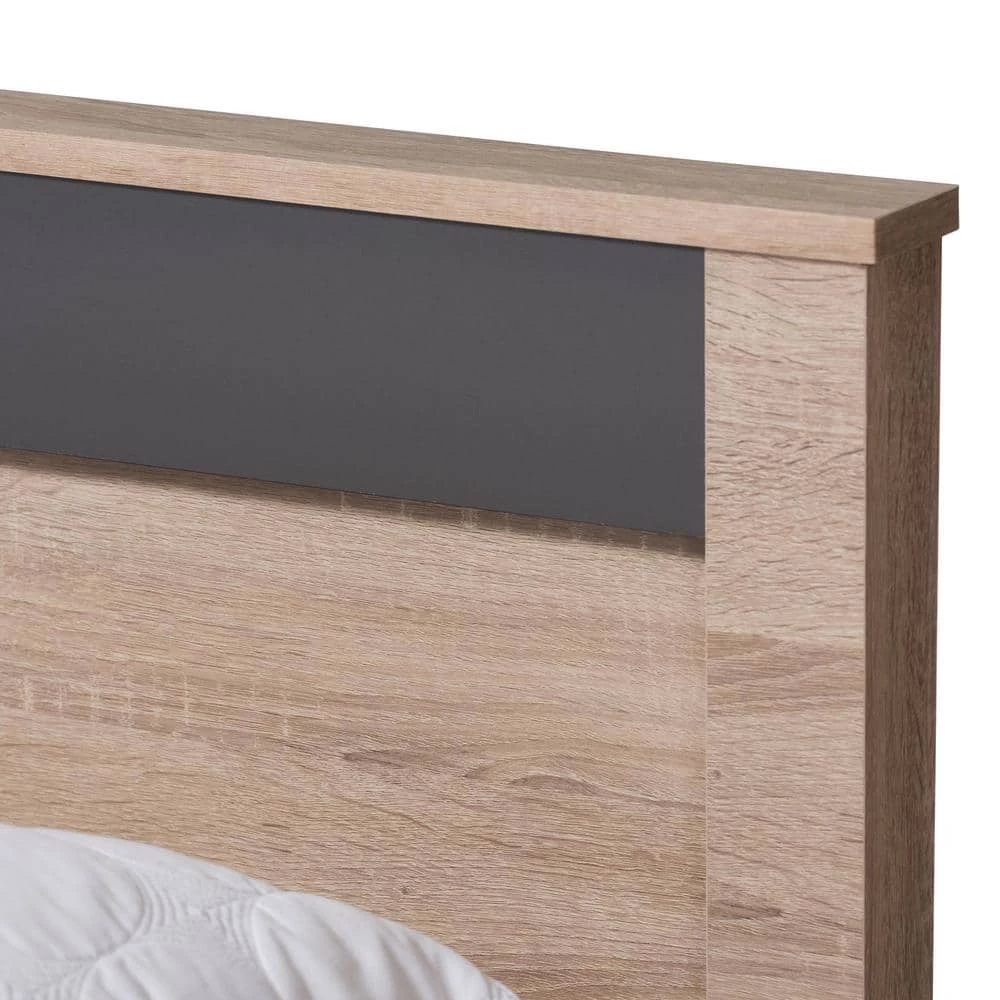 Jamie Light Brown Wood Queen Storage Bed by Baxton Studio - Image 5