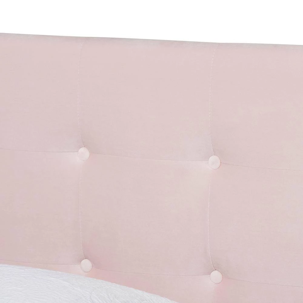 Caprice Light Pink and Black Bed by Baxton Studio - Image 4