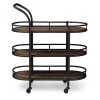 Karlin Black and Medium Brown Wine Cart by Baxton Studio