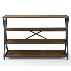 Lancashire 49 in. Brown Standard Rectangle Wood Console Table with Storage by Baxton Studio