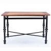 Broxburn Light Brown Wood and Metal Dining Table by Baxton Studio
