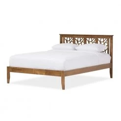 Trina Medium Brown King Platform Bed by Baxton Studio