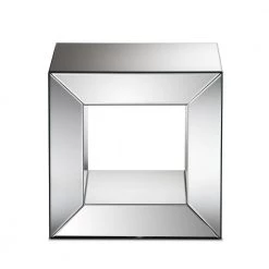Peregrine 20.9 in. Mirror Square Glass End Table by Baxton Studio