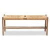 Saura Brown Bench (17.7 in. H x 43.3 in. W x 13.8 in. D) by Baxton Studio