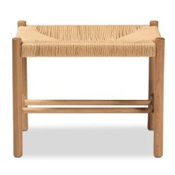 Saura Brown Bench (17.7 in. H x 21.7 in. W x 13.8 in. D) by Baxton Studio