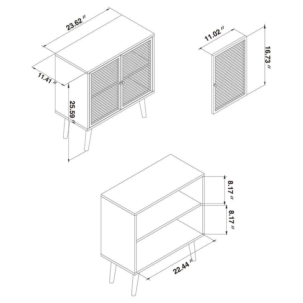 Yuna Natural Brown and Black Storage Cabinet by Baxton Studio - Image 8