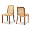 Caspia Natural Brown and Walnut Brown Dining Chair (Set of 2) by Baxton Studio