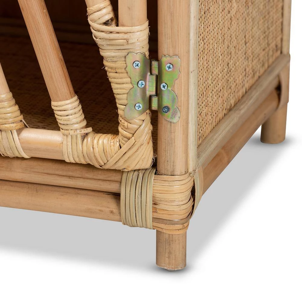 Shena Natural Brown Storage Cabinet by Baxton Studio - Image 7