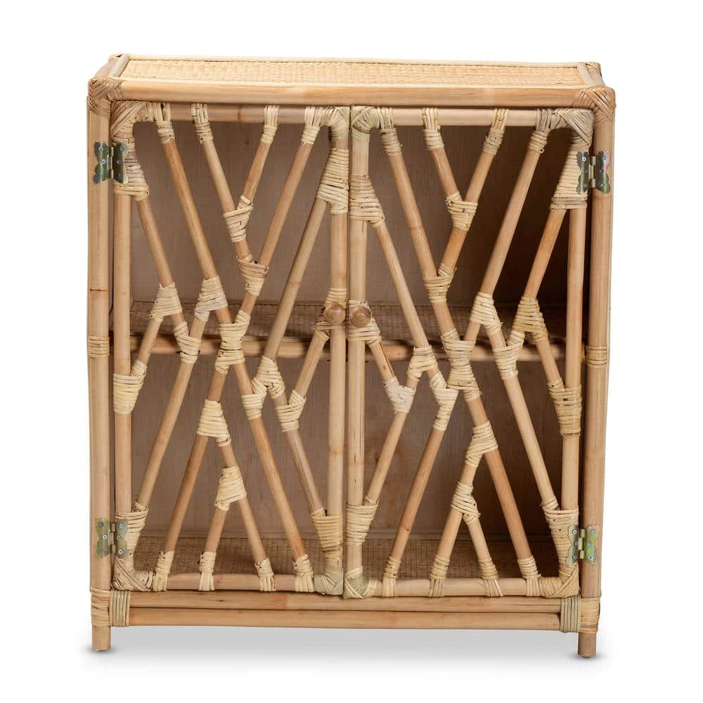 Shena Natural Brown Storage Cabinet by Baxton Studio